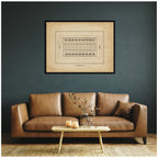 Vintage Sports Football Field Diagram Horizontal by The Creative Bunch Studio Framed Wall Art Print