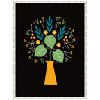 Sylvie Floral Yellow Vase Framed Canvas by Amber Leaders