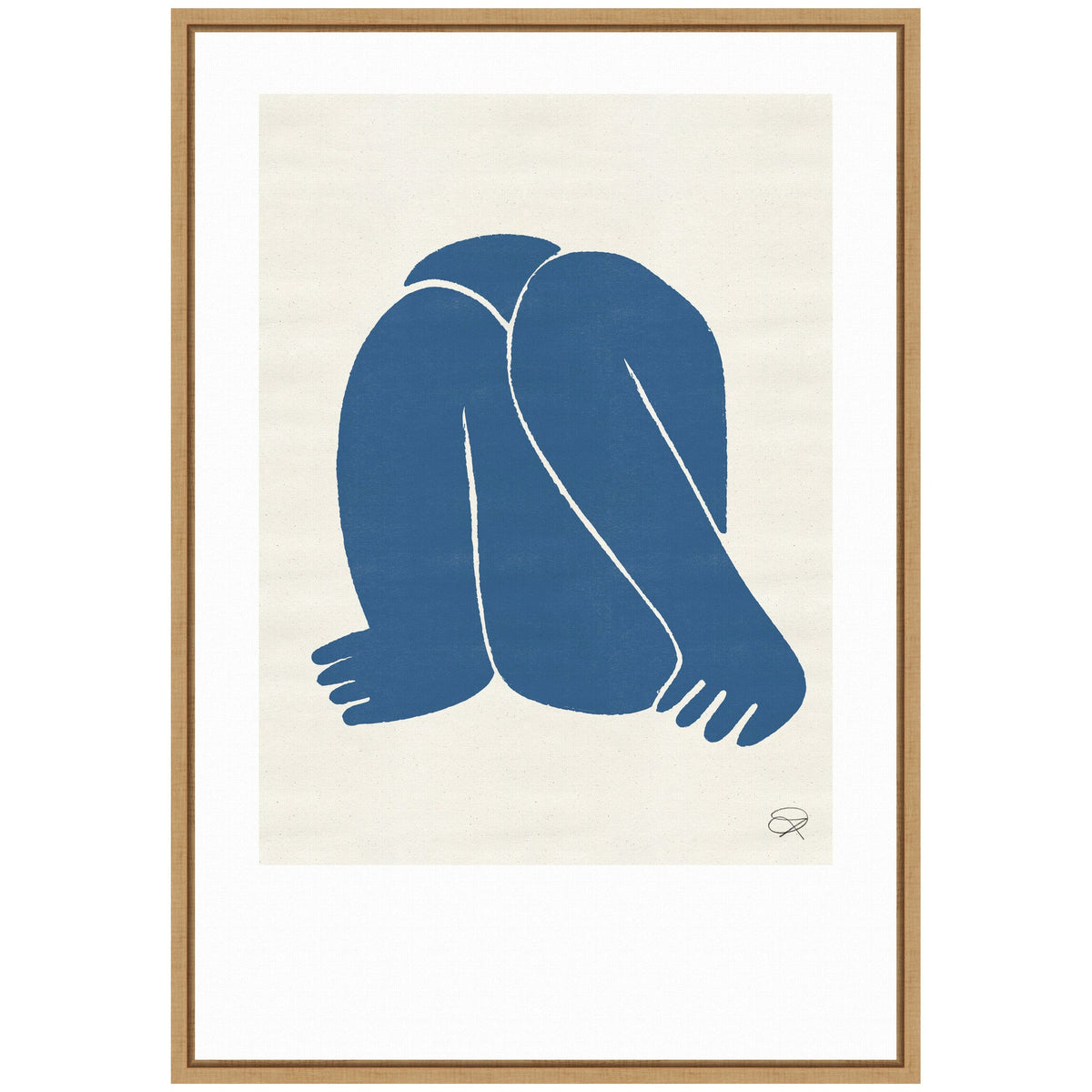 Sylvie Head Down II Royal Framed Canvas by Rocket Jack