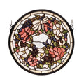 15 Inch W X 15 Inch H Wreath Stained Glass Window
