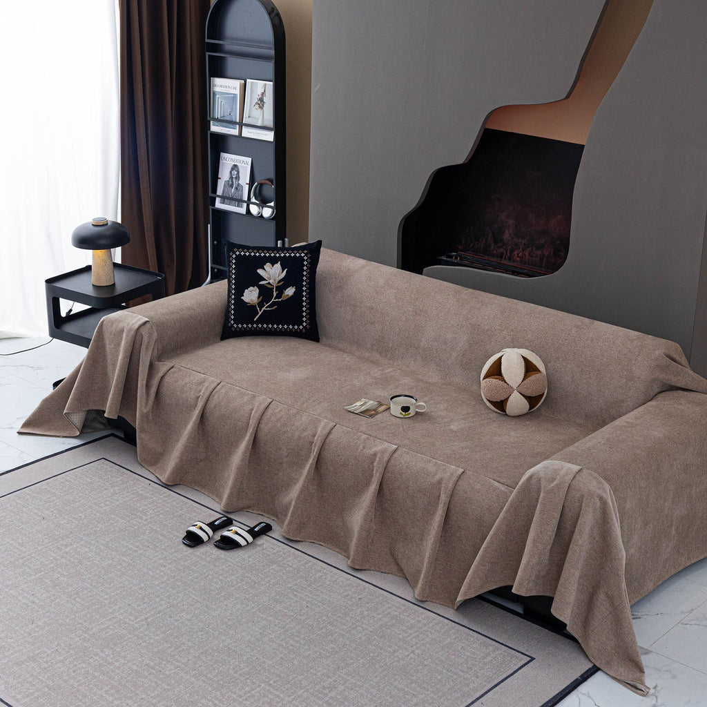 Waterproof Couch Cover Throw, Non Slip Furniture Protector for Leather & Fabric Sofa