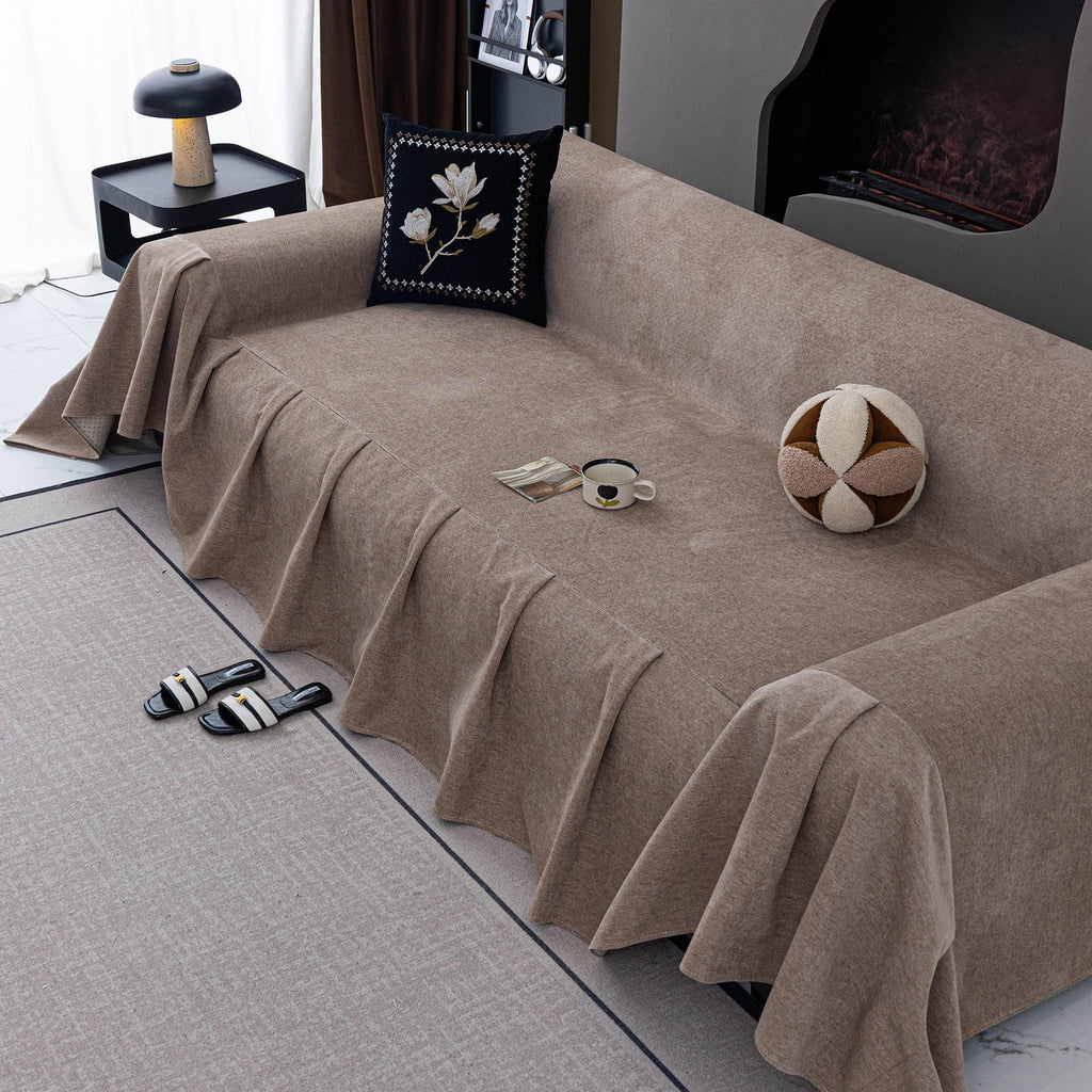 Waterproof Couch Cover Throw, Non Slip Furniture Protector for Leather & Fabric Sofa