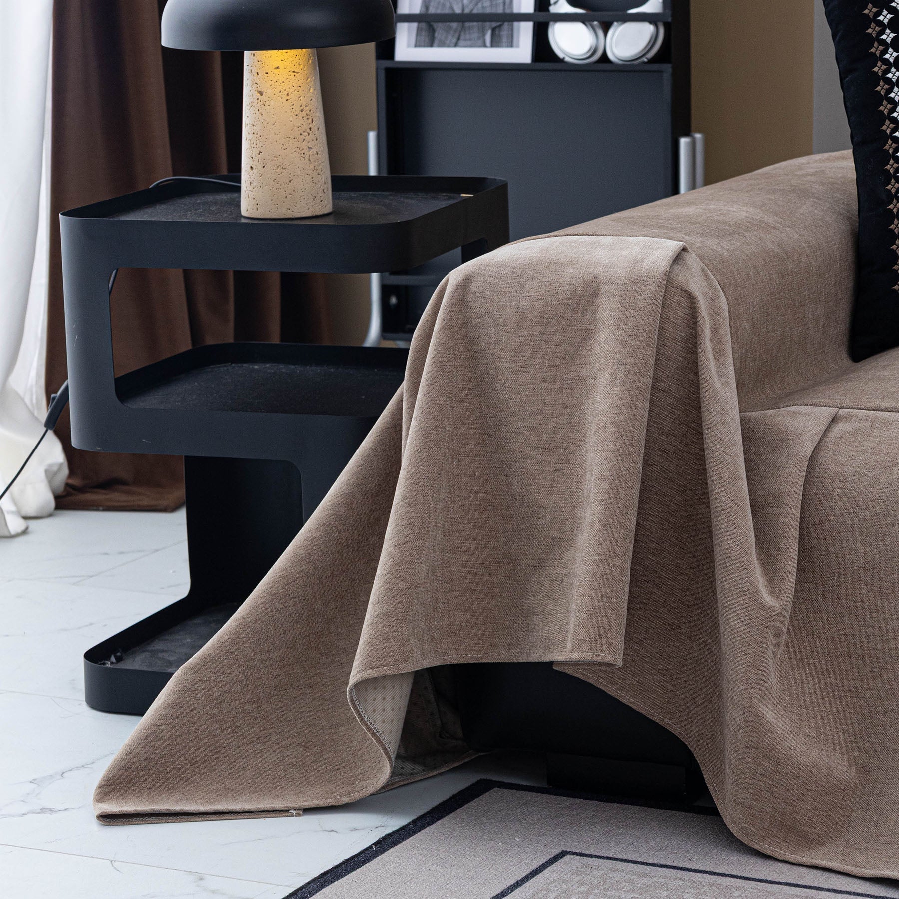 Waterproof Couch Cover Throw, Non Slip Furniture Protector for Leather & Fabric Sofa