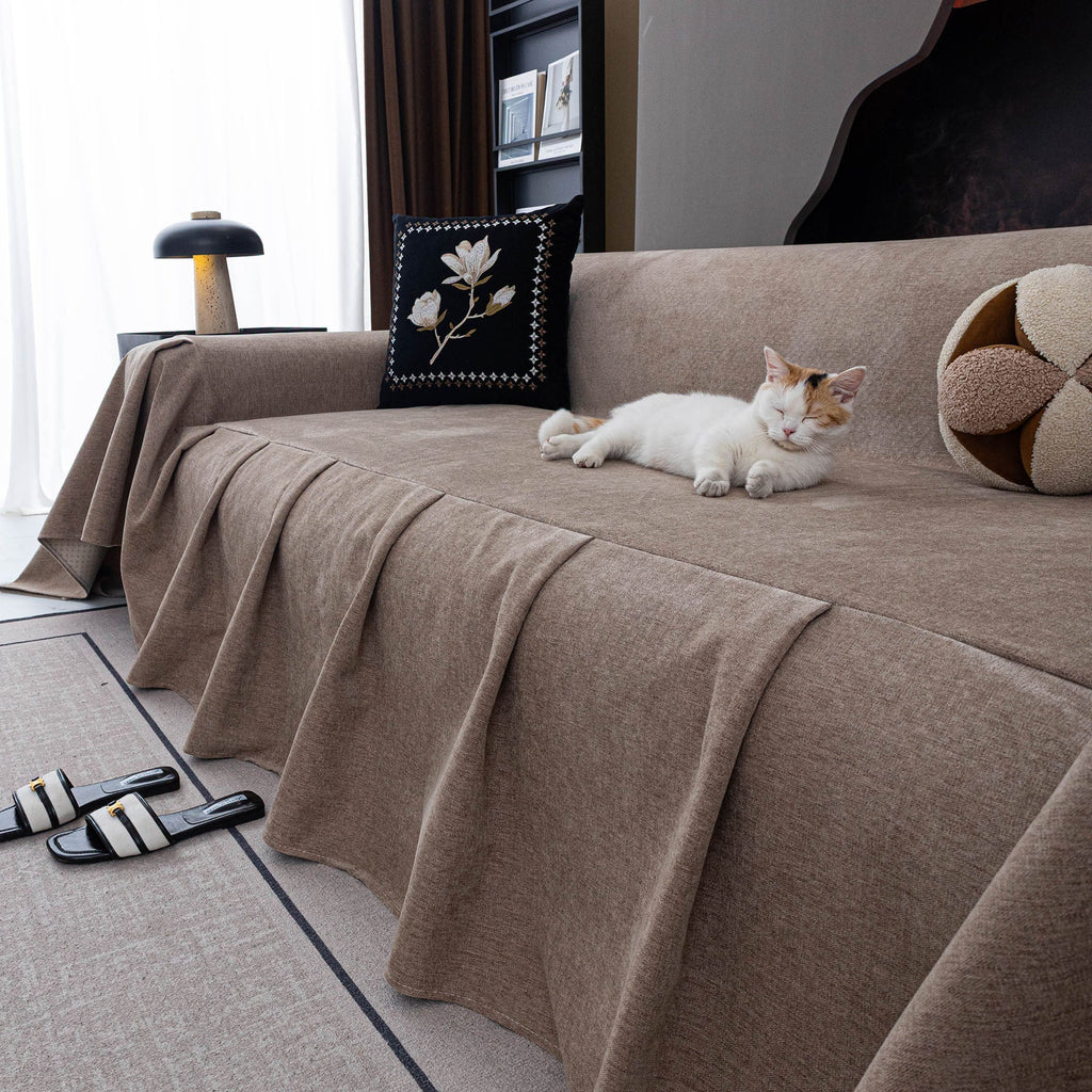 Waterproof Couch Cover Throw, Non Slip Furniture Protector for Leather & Fabric Sofa