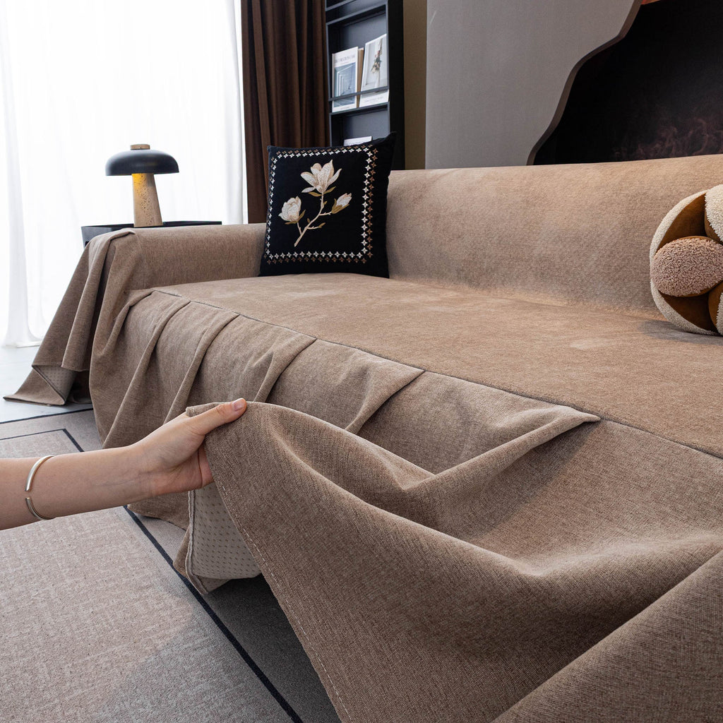 Waterproof Couch Cover Throw, Non Slip Furniture Protector for Leather & Fabric Sofa