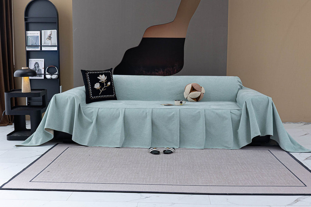 Waterproof Couch Cover Throw, Non Slip Furniture Protector for Leather & Fabric Sofa