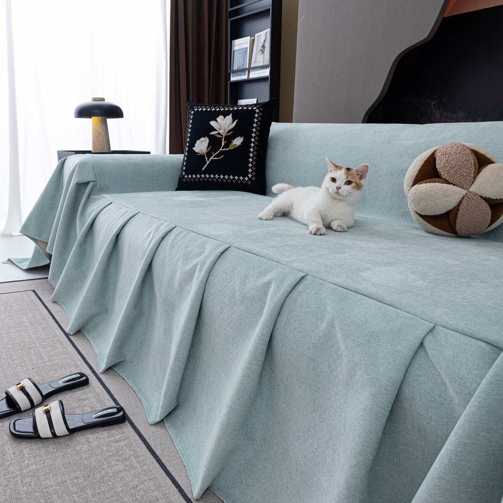 Waterproof Couch Cover Throw, Non Slip Furniture Protector for Leather & Fabric Sofa