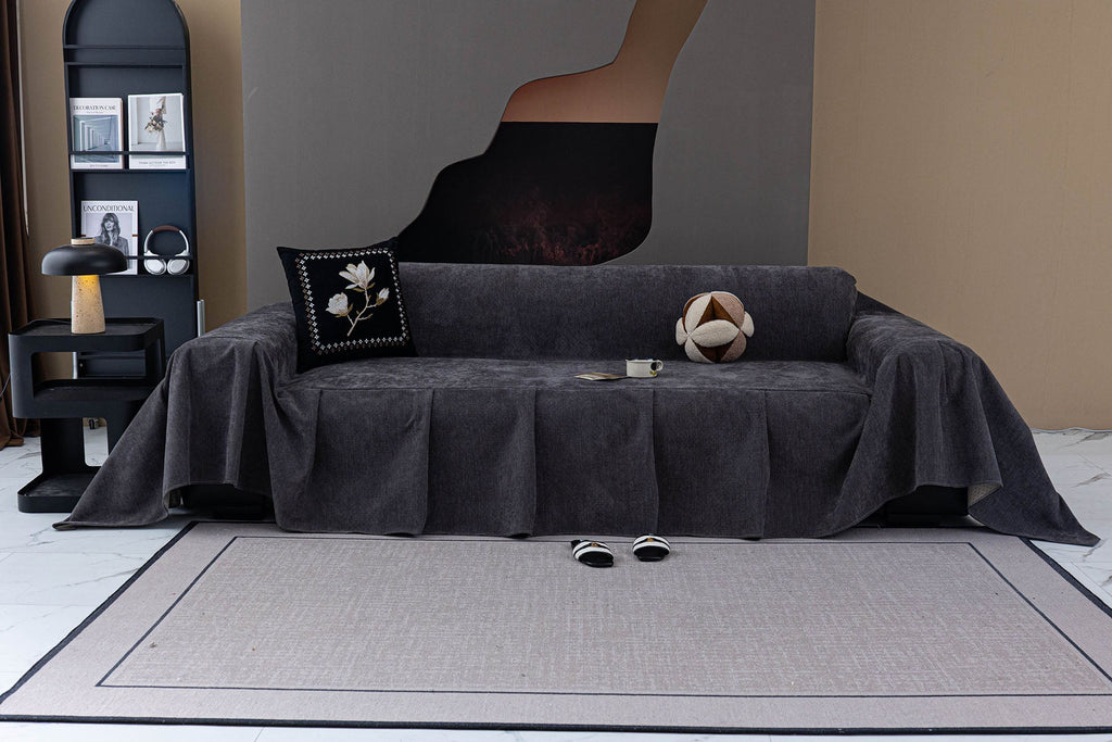 Waterproof Couch Cover Throw, Non Slip Furniture Protector for Leather & Fabric Sofa