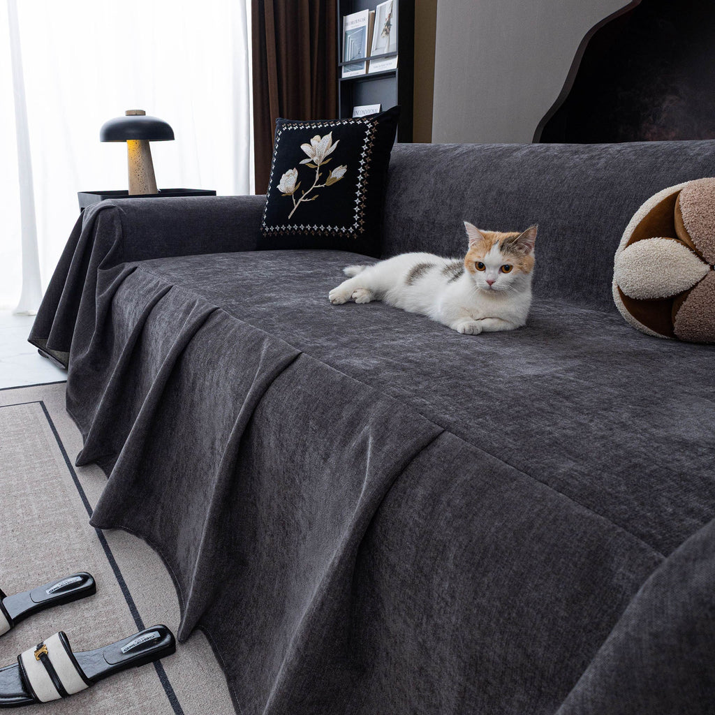 Waterproof Couch Cover Throw, Non Slip Furniture Protector for Leather & Fabric Sofa
