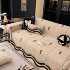 Chenille Sofa Throw Cover, Textured Chevron Decorative Couch Blanket for Living Room