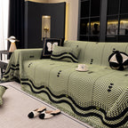 Chenille Sofa Throw Cover, Textured Chevron Decorative Couch Blanket for Living Room