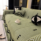 Chenille Sofa Throw Cover, Textured Chevron Decorative Couch Blanket for Living Room