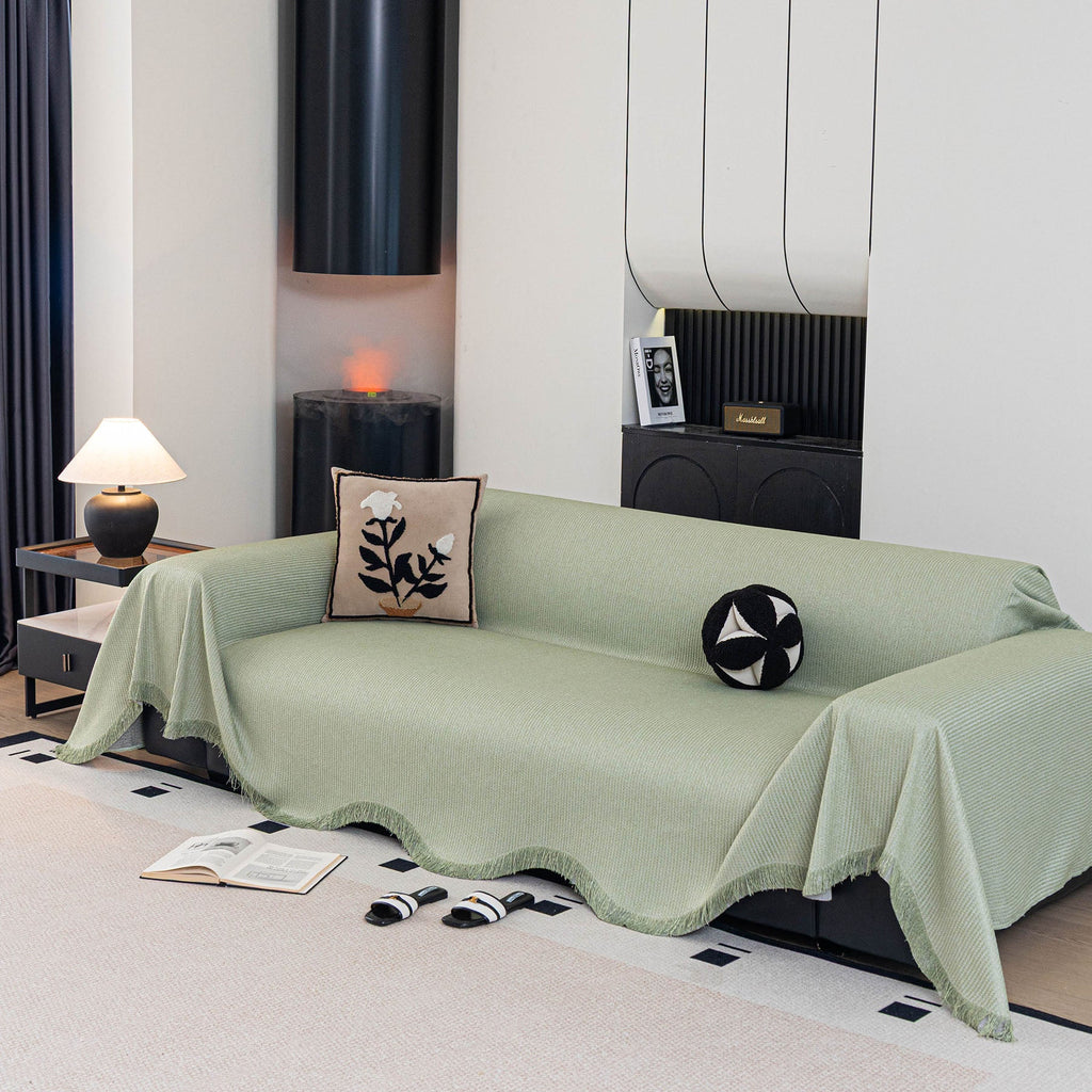 Soft Decorative Throw for Sofa and Loveseat, Textured Sofa Cover Blanket for Couch