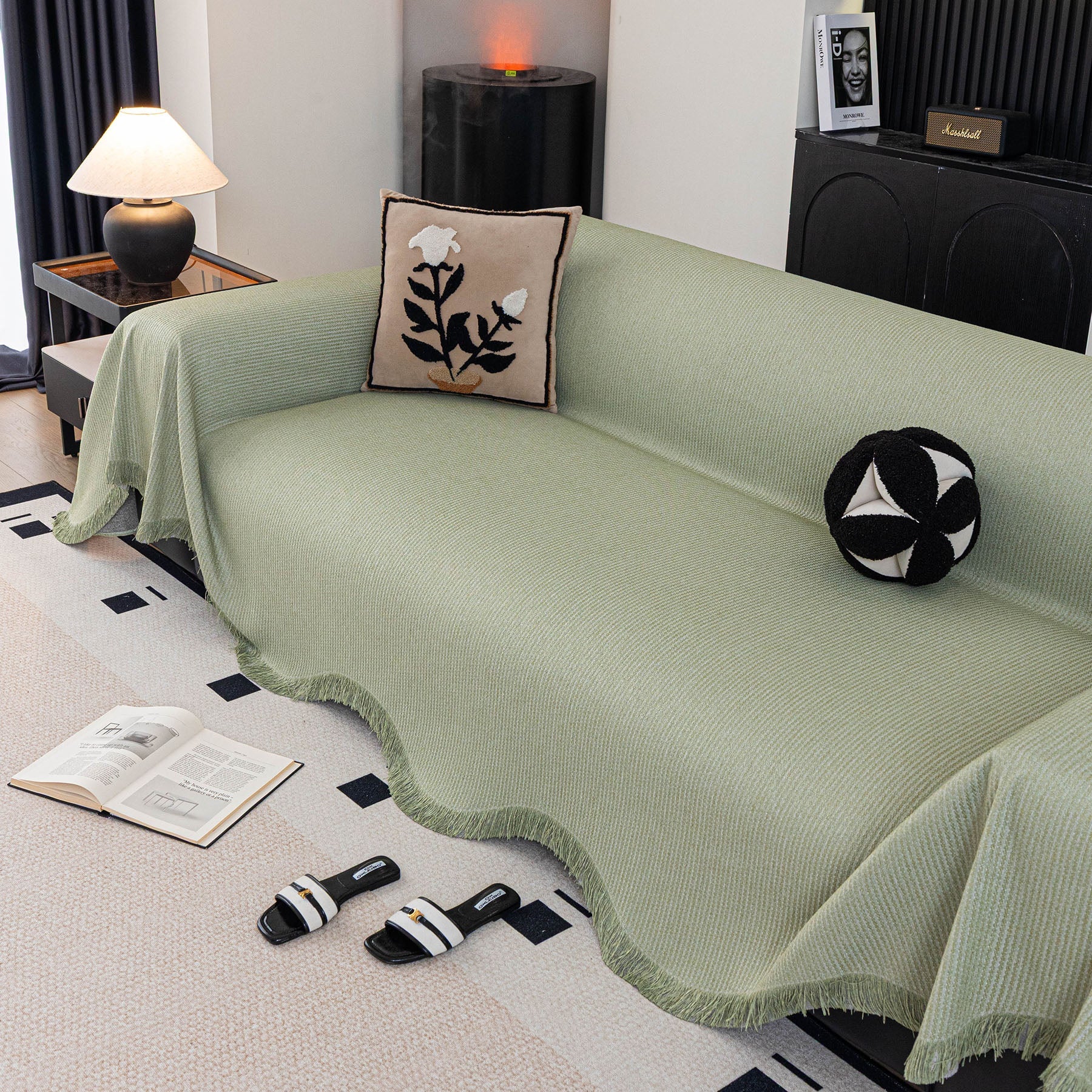 Soft Decorative Throw for Sofa and Loveseat, Textured Sofa Cover Blanket for Couch