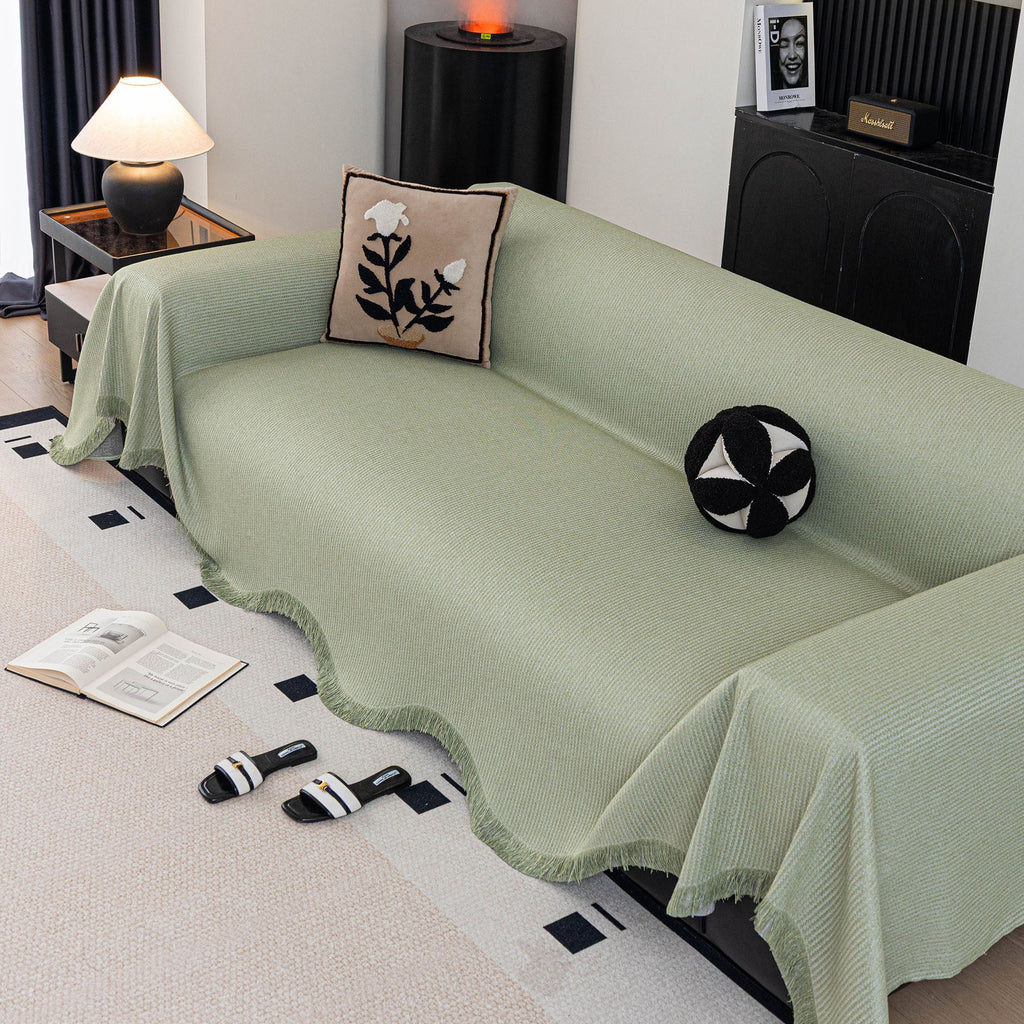 Soft Decorative Throw for Sofa and Loveseat, Textured Sofa Cover Blanket for Couch