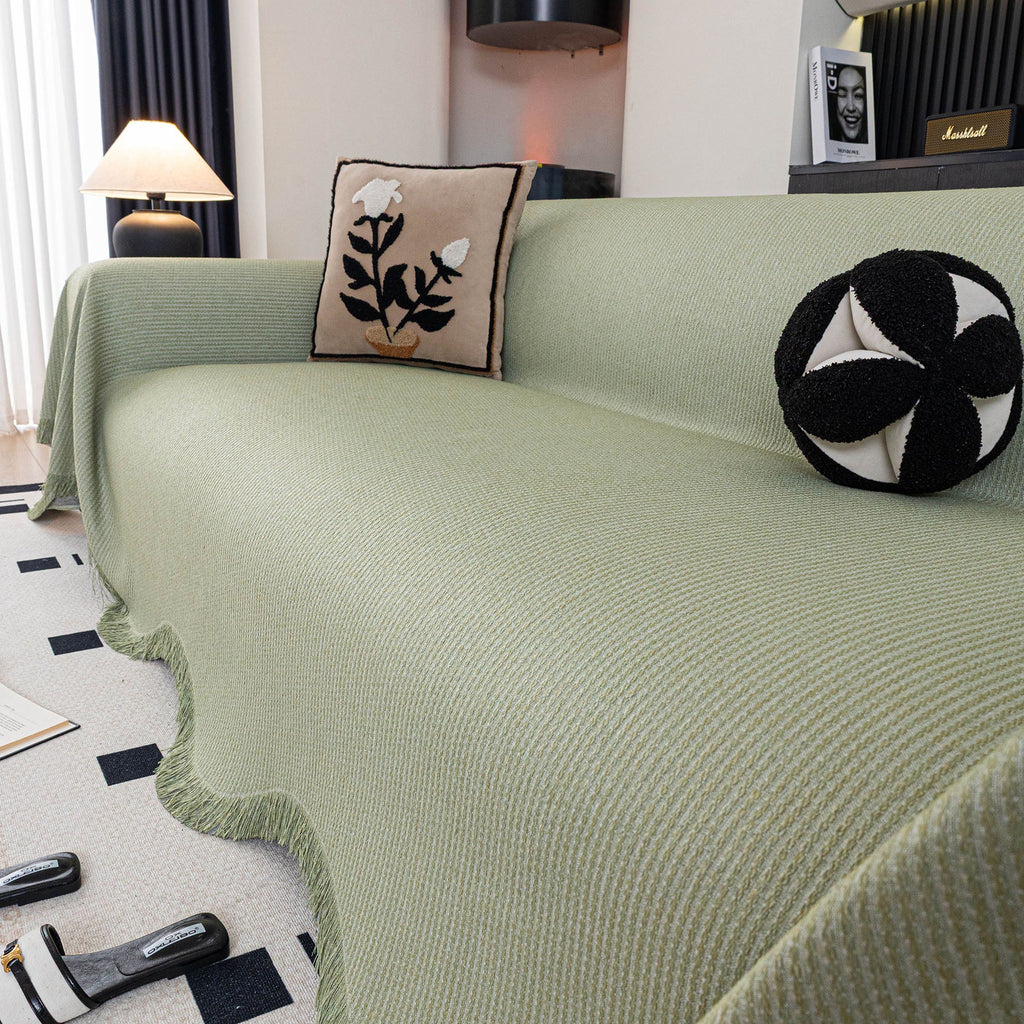 Soft Decorative Throw for Sofa and Loveseat, Textured Sofa Cover Blanket for Couch
