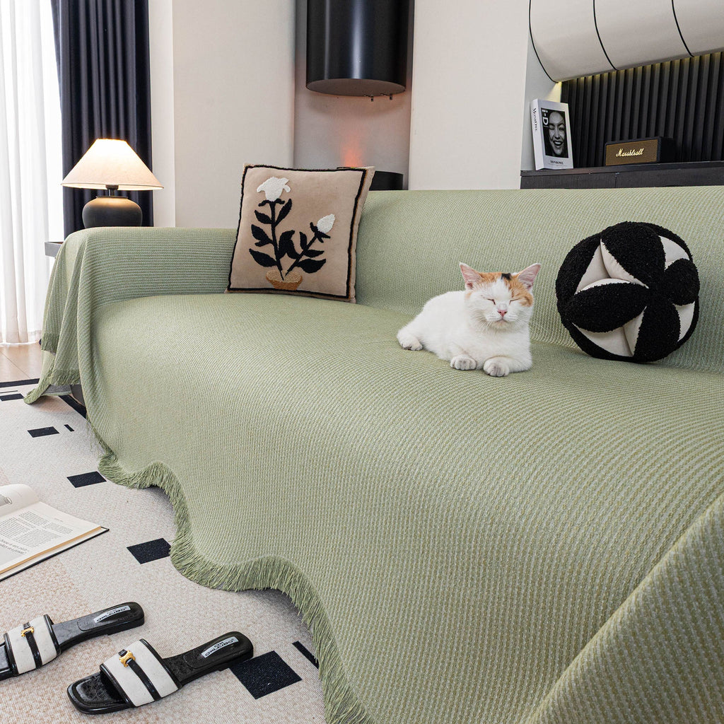 Soft Decorative Throw for Sofa and Loveseat, Textured Sofa Cover Blanket for Couch