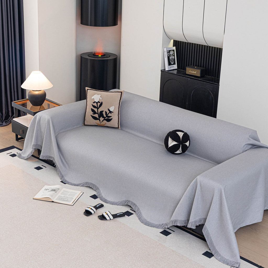 Soft Decorative Throw for Sofa and Loveseat, Textured Sofa Cover Blanket for Couch