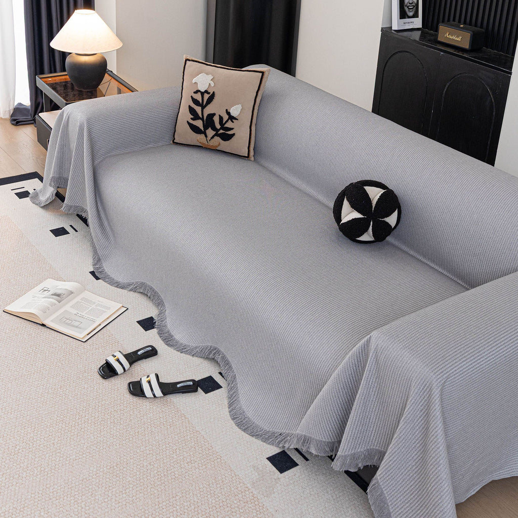 Soft Decorative Throw for Sofa and Loveseat, Textured Sofa Cover Blanket for Couch