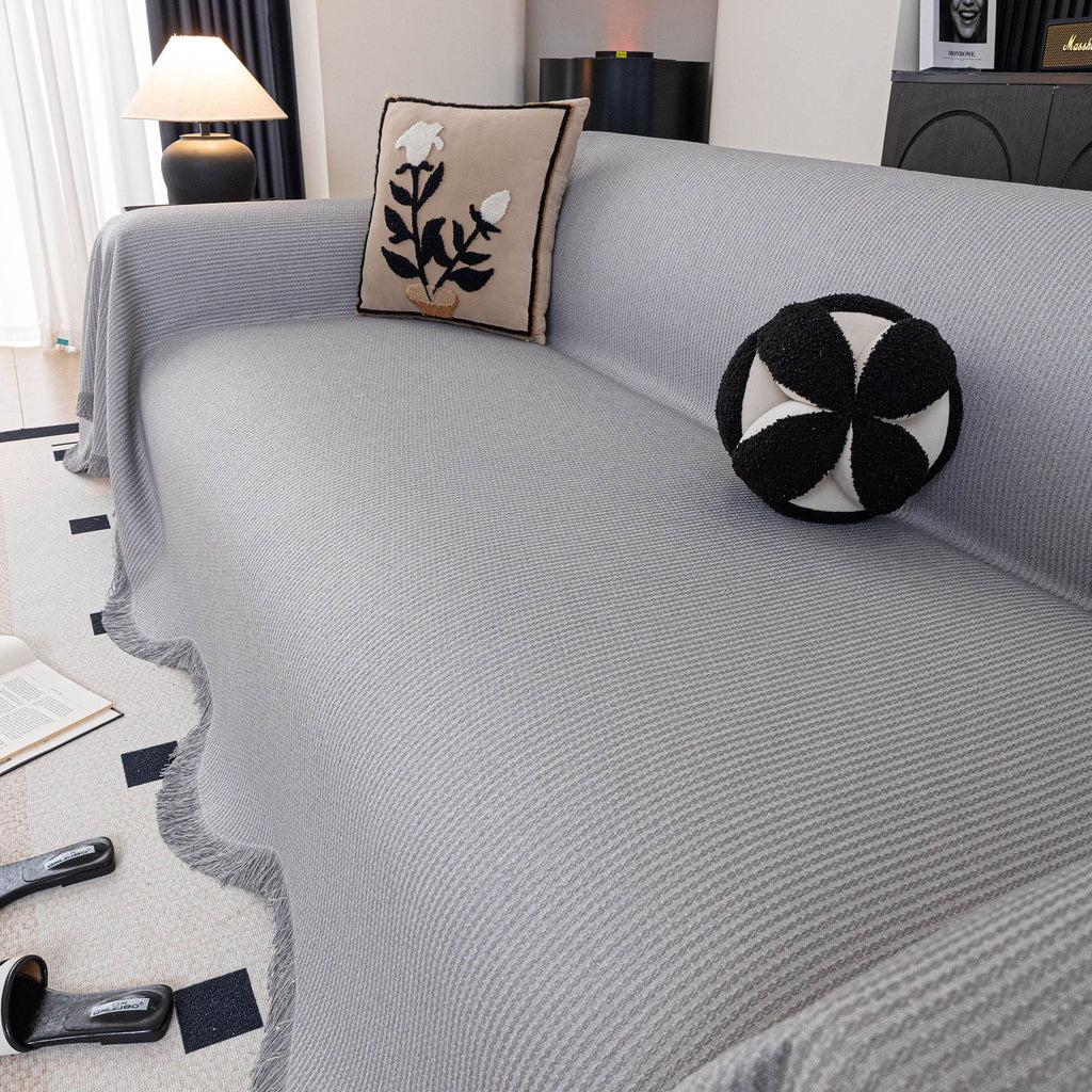 Soft Decorative Throw for Sofa and Loveseat, Textured Sofa Cover Blanket for Couch