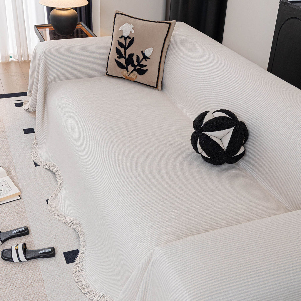 Soft Decorative Throw for Sofa and Loveseat, Textured Sofa Cover Blanket for Couch