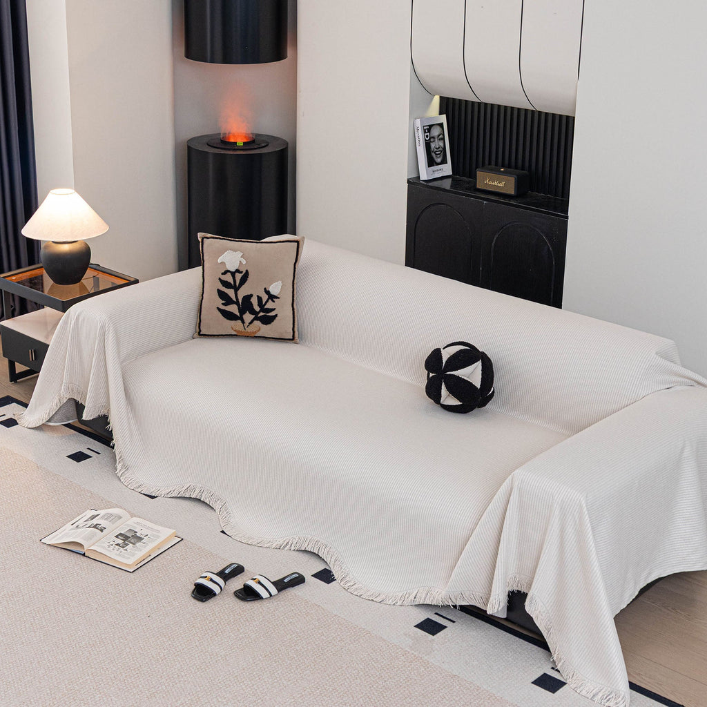 Soft Decorative Throw for Sofa and Loveseat, Textured Sofa Cover Blanket for Couch