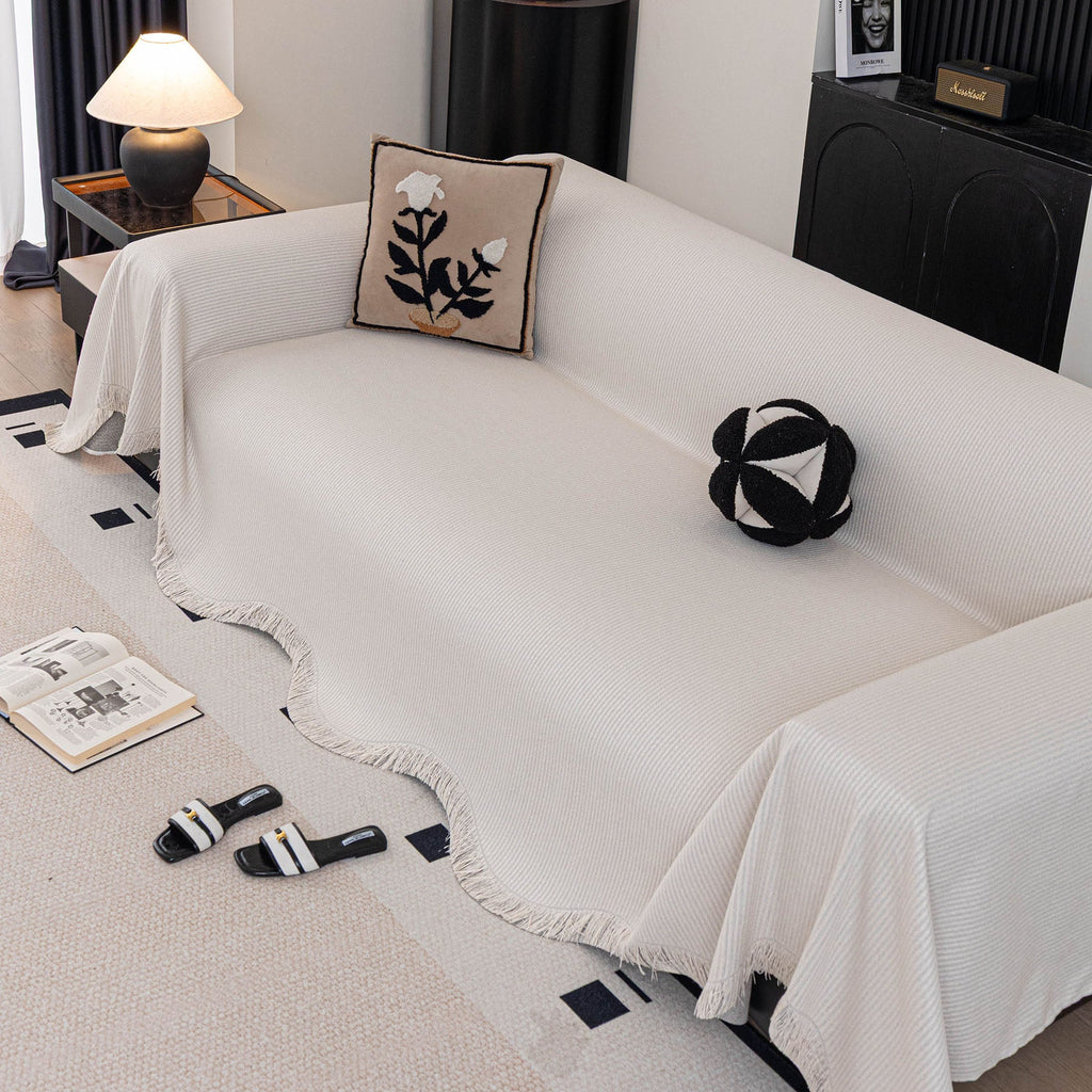 Soft Decorative Throw for Sofa and Loveseat, Textured Sofa Cover Blanket for Couch