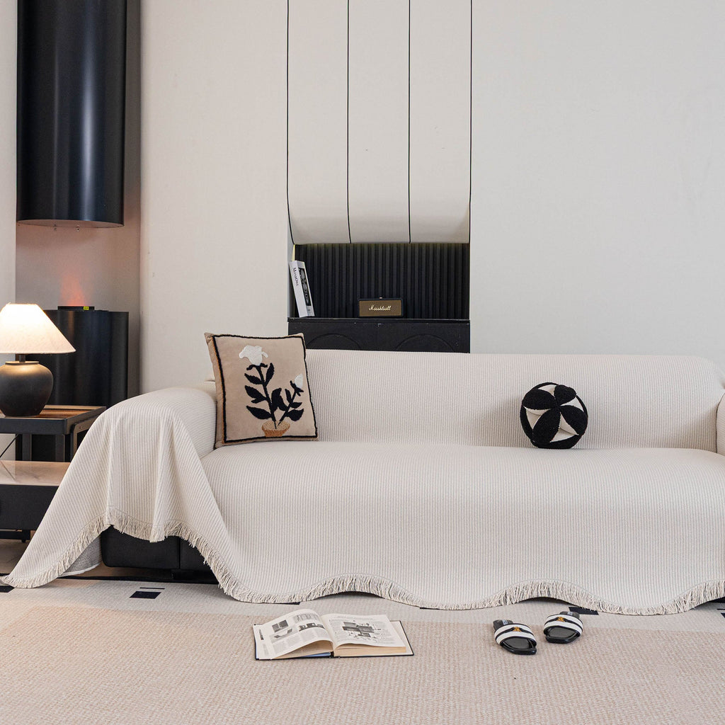 Soft Decorative Throw for Sofa and Loveseat, Textured Sofa Cover Blanket for Couch