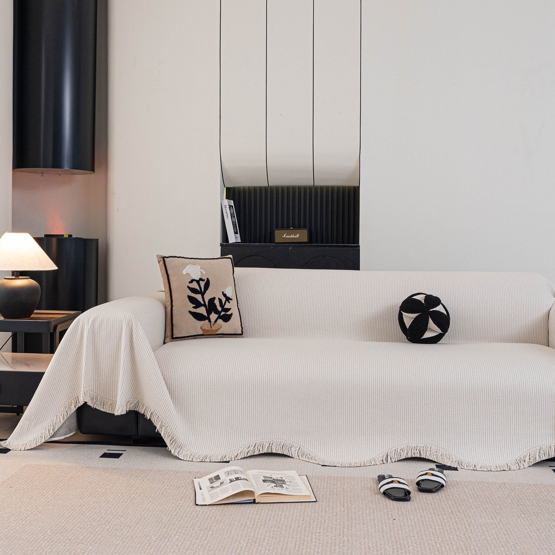 Soft Decorative Throw for Sofa and Loveseat, Textured Sofa Cover Blanket for Couch