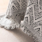 Decorative Slipcover for Pets, Kids, Boho Woven Couch Cover Throw Blanket with Tassel