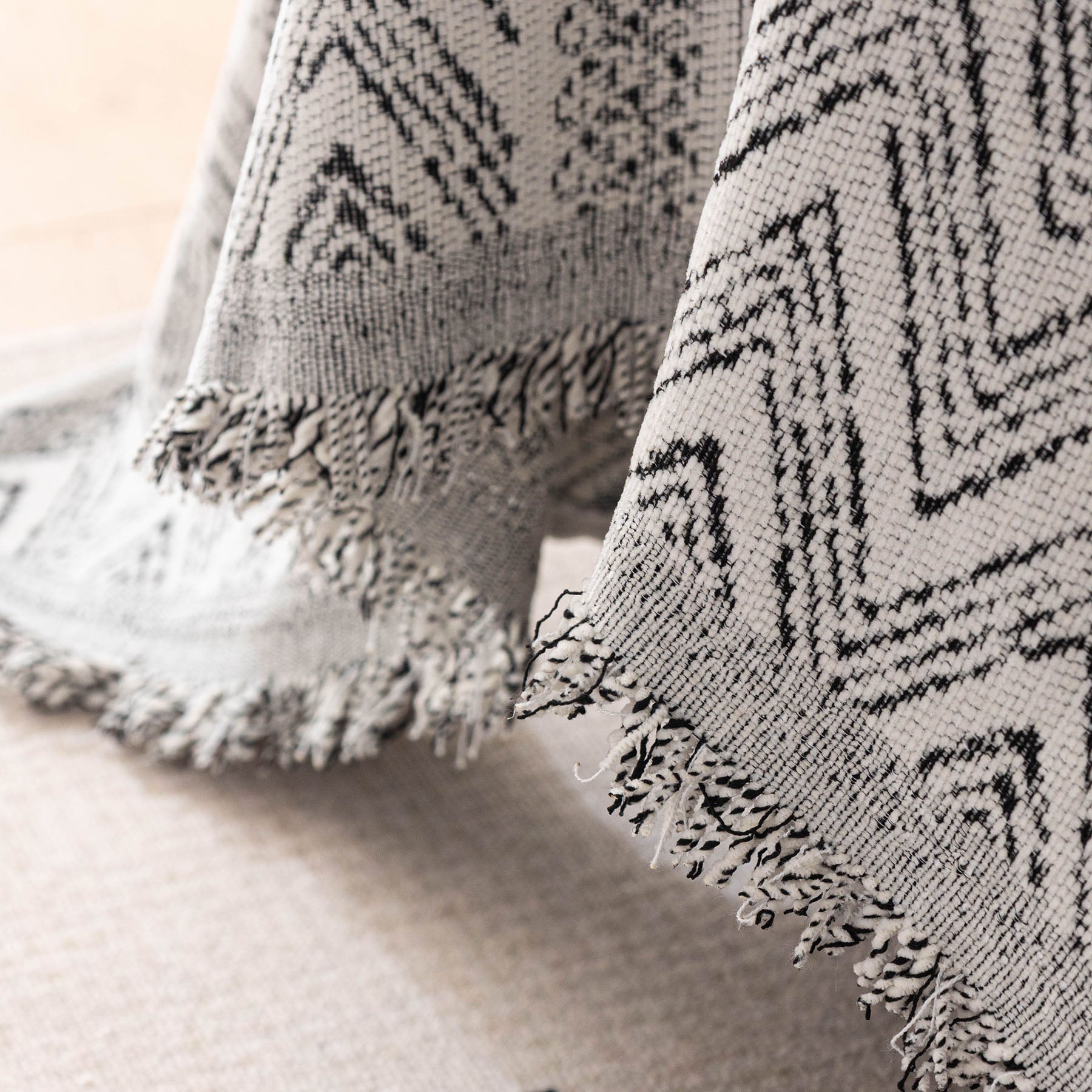 Decorative Slipcover for Pets, Kids, Boho Woven Couch Cover Throw Blanket with Tassel