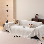 Decorative Slipcover for Pets, Kids, Boho Woven Couch Cover Throw Blanket with Tassel