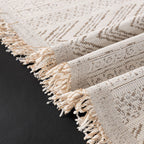 Decorative Slipcover for Pets, Kids, Boho Woven Couch Cover Throw Blanket with Tassel