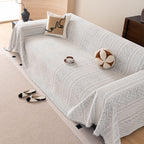 Decorative Slipcover for Pets, Kids, Boho Woven Couch Cover Throw Blanket with Tassel
