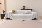 Decorative Slipcover for Pets, Kids, Boho Woven Couch Cover Throw Blanket with Tassel