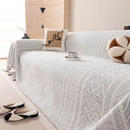 Decorative Slipcover for Pets, Kids, Boho Woven Couch Cover Throw Blanket with Tassel