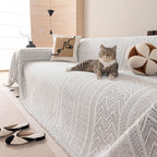 Decorative Slipcover for Pets, Kids, Boho Woven Couch Cover Throw Blanket with Tassel