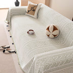 Decorative Slipcover for Pets, Kids, Boho Woven Couch Cover Throw Blanket with Tassel
