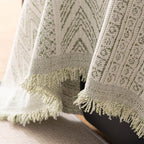 Decorative Slipcover for Pets, Kids, Boho Woven Couch Cover Throw Blanket with Tassel