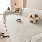 Decorative Slipcover for Pets, Kids, Boho Woven Couch Cover Throw Blanket with Tassel