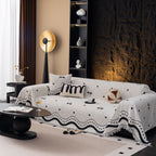 Luxurious Jacquard Couch Cover, Snag-Resistant Pet Friendly Couch Throw with Fringe