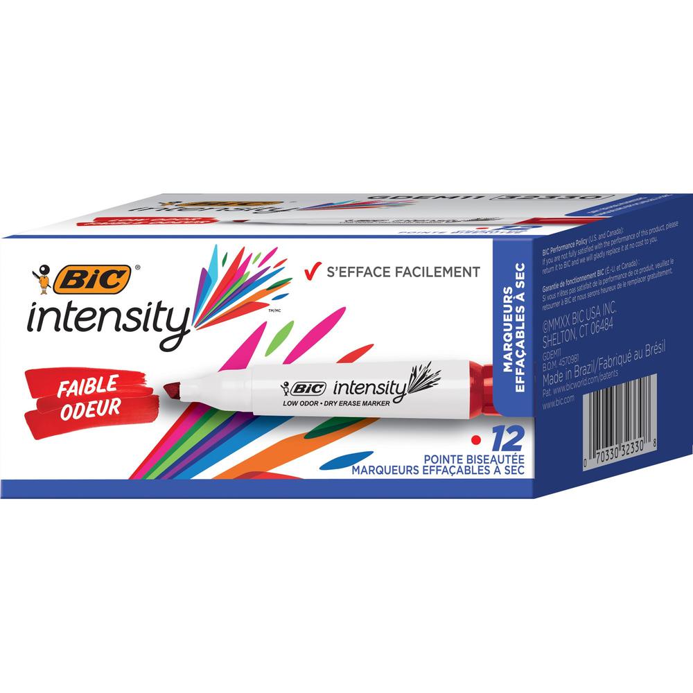 BIC Intensity Low Odor Dry Erase Markers - Chisel Marker Point Style ...