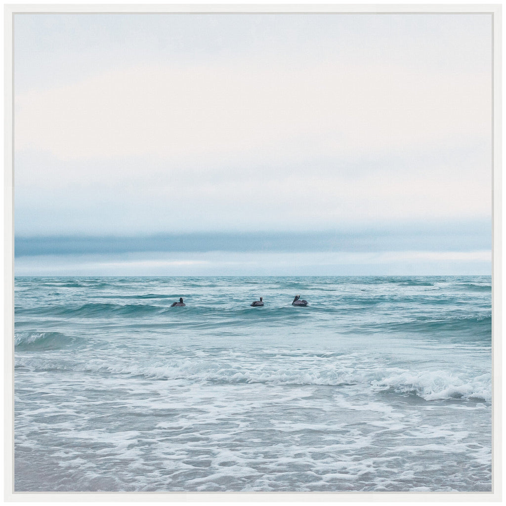 Sylvie Ocean Swim 1 Square Framed Canvas by Stephanie Klatt