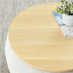 Round Storage Ottoman, 2 In 1 Function, End Table And Ottoman