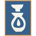 Sylvie Ceramic Blue Beige 1 Framed Canvas by Rocket Jack