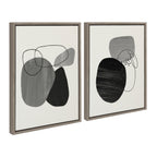 Sylvie 863 Abstract Rocks and 864 On The Rocks Framed Canvas Set by Teju Reval of SnazzyHues