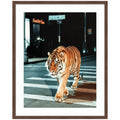 Framed Art Tiger in the City at Night 2 by Michael Schauer