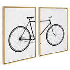 Sylvie Bicycle Framed Canvas by Simon Te of Tai Prints
