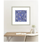 Framed Art Painted Flowers Blue by Carrie Cantwell