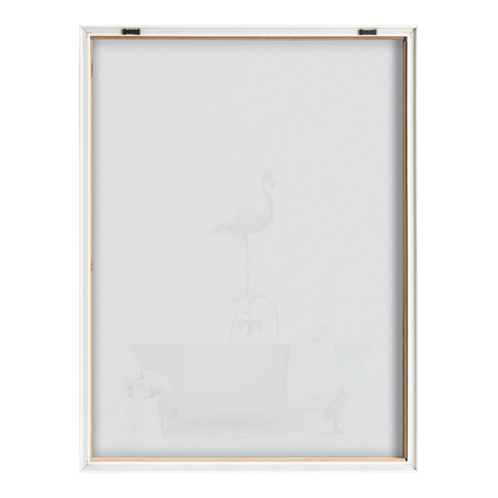 Blake Flamingo Cottage Bathroom Framed Printed Glass by Amy Peterson Art Studio